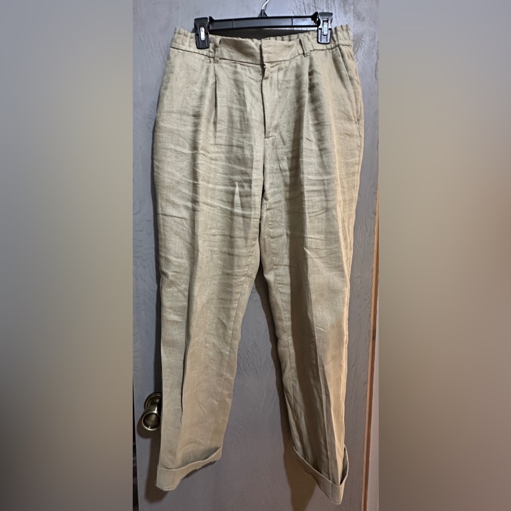 Linen Pants Size 30 in a soft olive green color